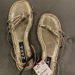 Brand new Zara gold sandals